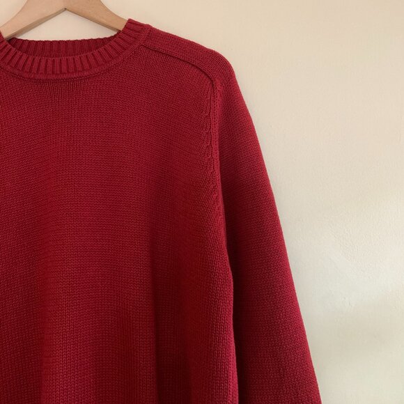 VINTAGE St John's Bay Red Cotton Sweater Womens Size XL Classic - Picture 5 of 8